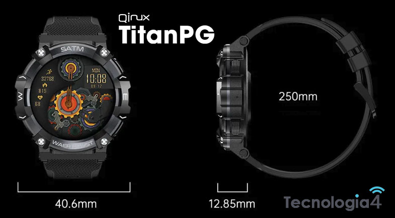 Qinux Titan PG Größe der Uhr